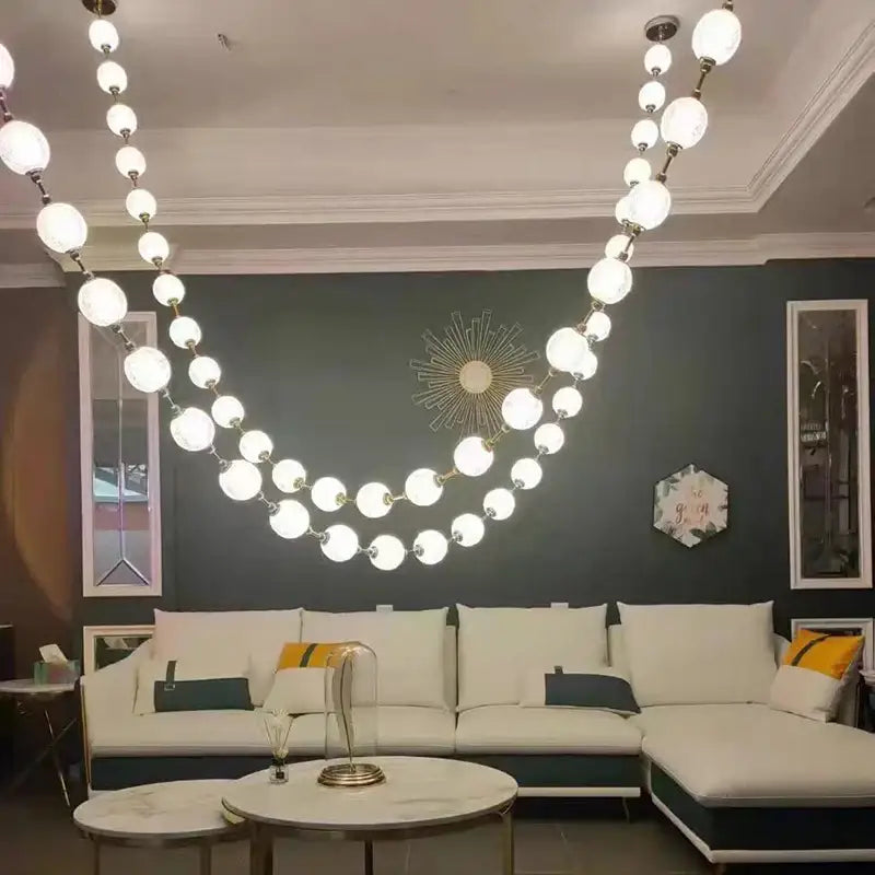 Elegant crystal and gold pendant lights staircase chandelier