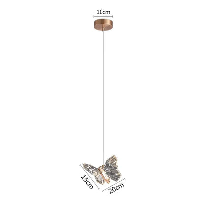 Elegant crystal butterfly pendant lamp – bedroom luxury lighting