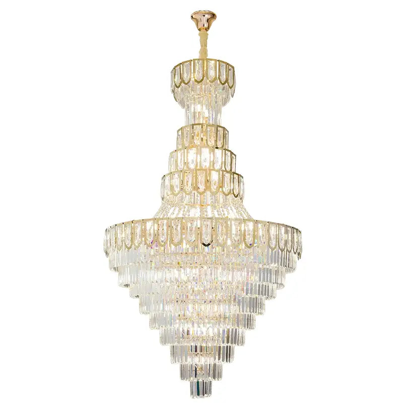 Elegant crystal chandelier gold living room cascading glass light