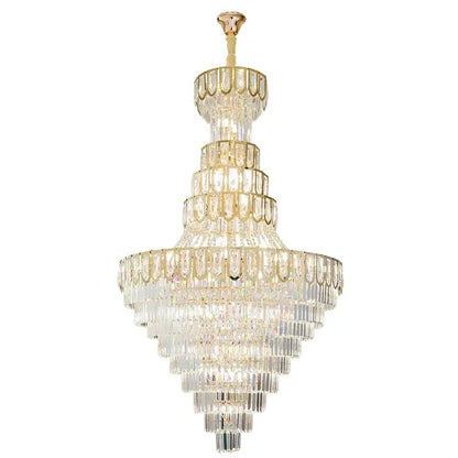 Elegant crystal chandelier gold living room cascading glass light