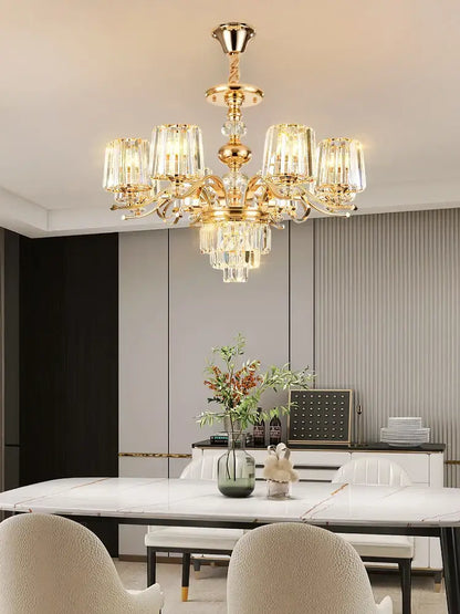 Elegant crystal chandelier gold living room lighting