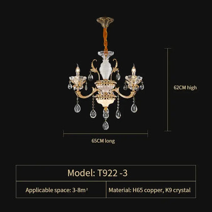 Elegant crystal chandelier gold tiered light for living room