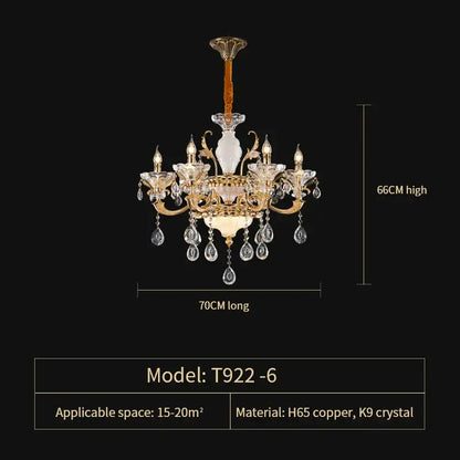 Elegant crystal chandelier gold tiered light for living room
