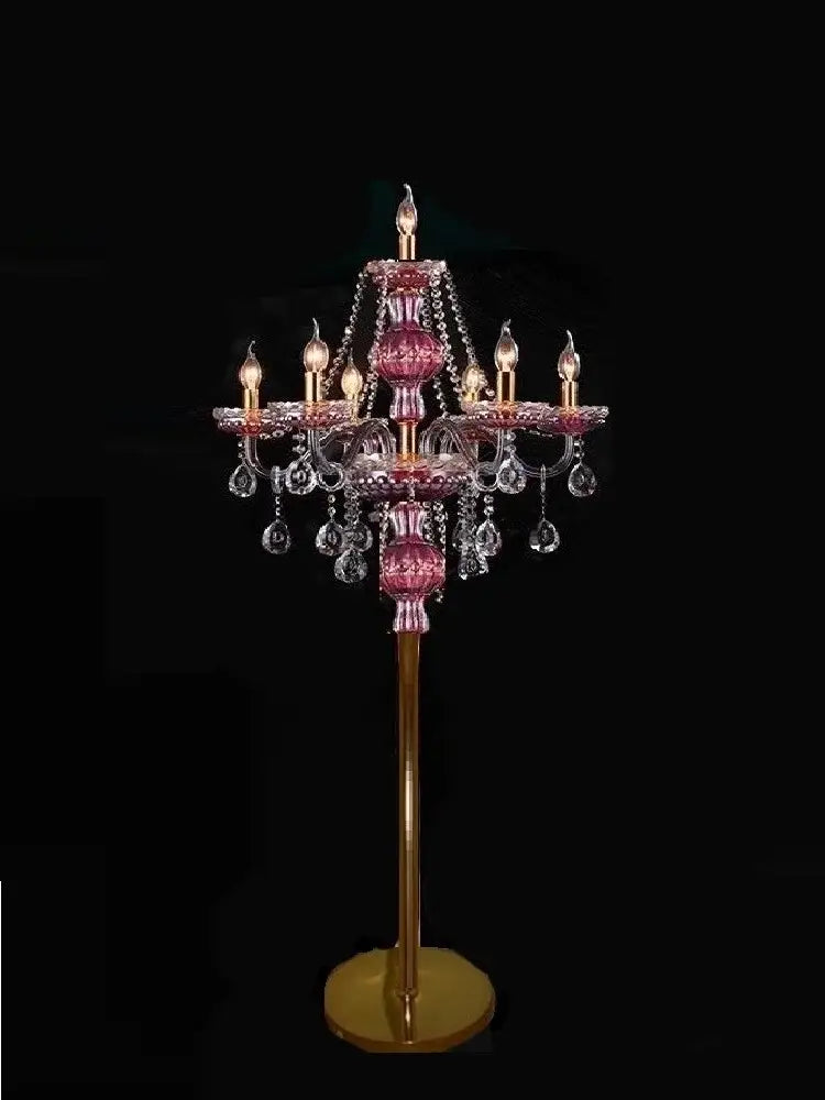 Elegant crystal floor lamp living room black and gold teardrop decor