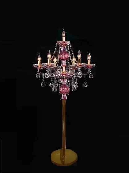 Elegant crystal floor lamp living room black and gold teardrop decor