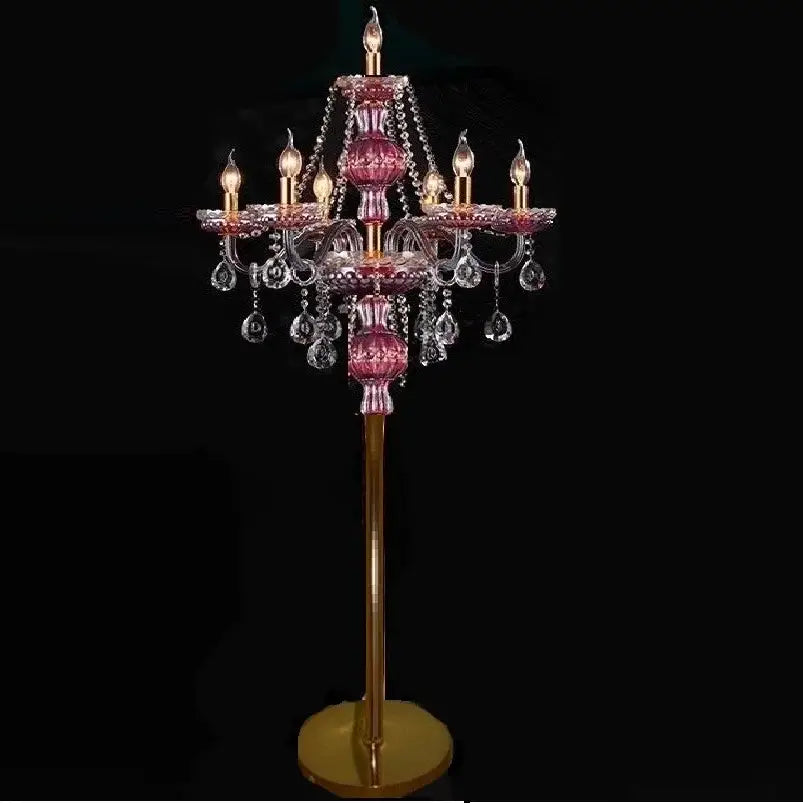 Elegant crystal floor lamp living room black and gold teardrop decor