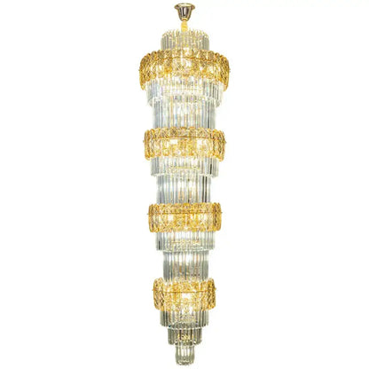 Elegant crystal hollow gold chandelier living room stairwell light