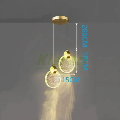 Elegant crystal led chandelier gold pendant light dining room