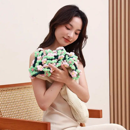 Elegant daisy bouquet soft knitted blanket office nap shawl