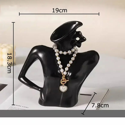 Elegant dames ceramic vase figure white woman bust bedroom decor