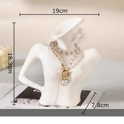 Elegant dames ceramic vase figure white woman bust bedroom decor