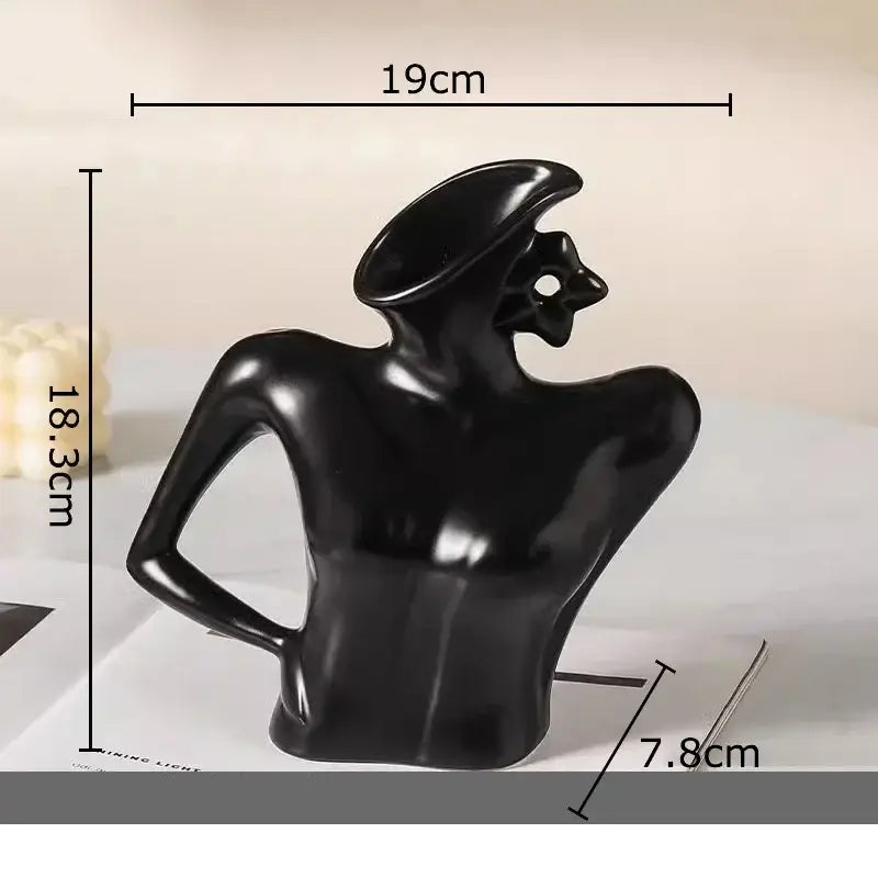 Elegant dames ceramic vase figure white woman bust bedroom decor