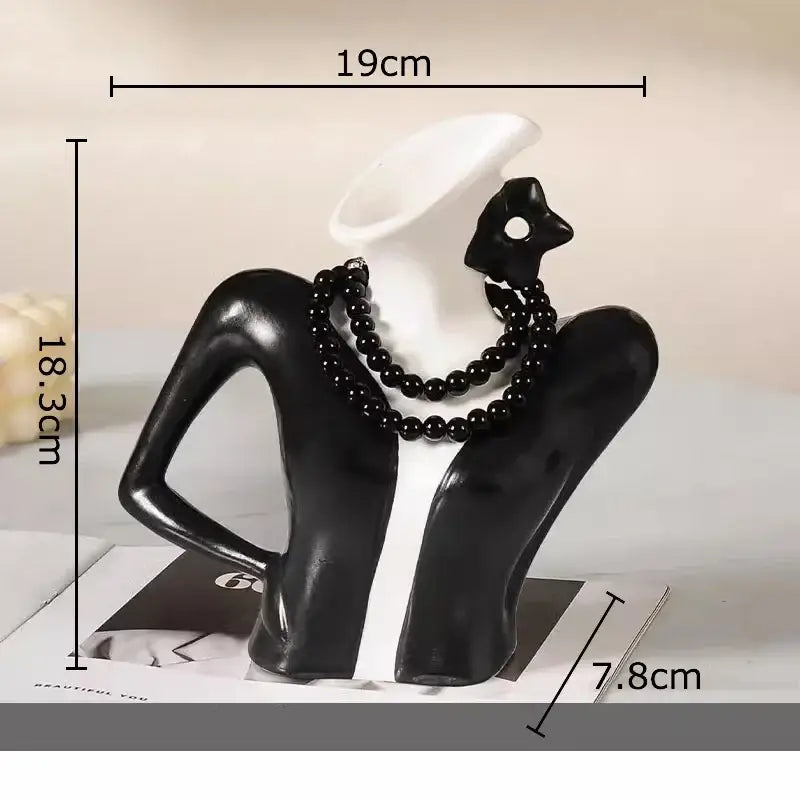 Elegant dames ceramic vase figure white woman bust bedroom decor