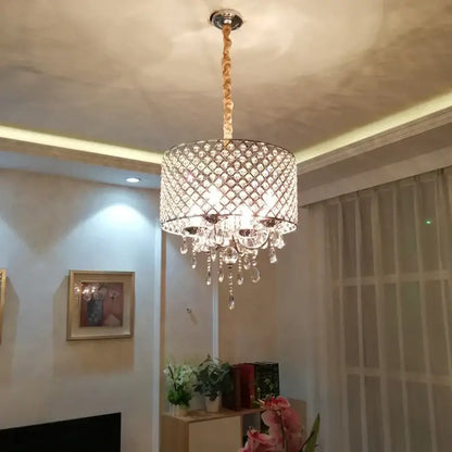 Elegant dark metal crystal ceiling chandelier living room light