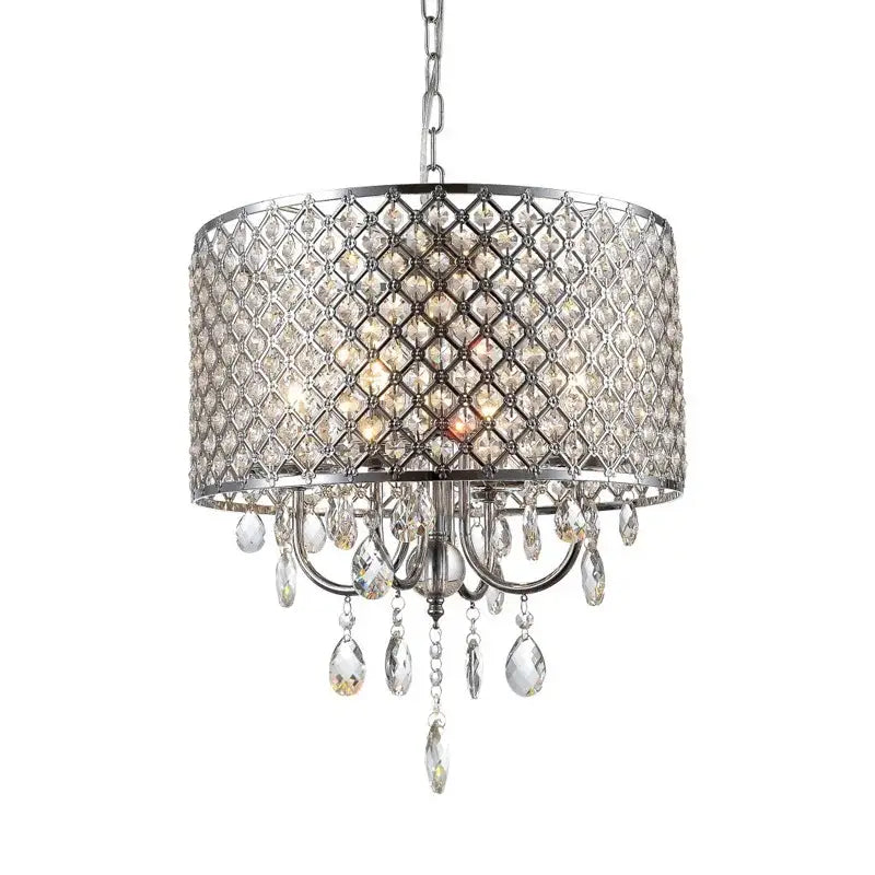 Elegant dark metal crystal ceiling chandelier living room light