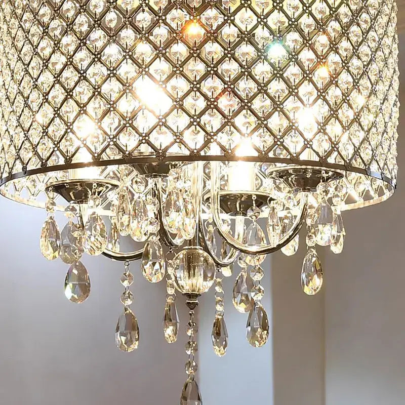 Elegant dark metal crystal ceiling chandelier living room light