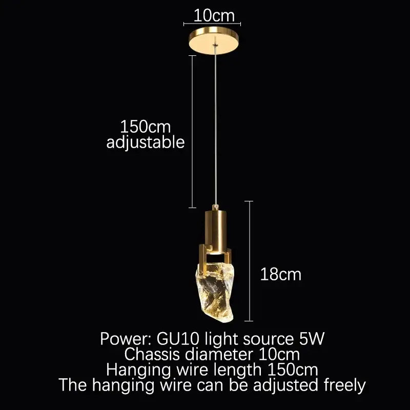 Elegant diamond crystal chandelier gold dining room pendant light