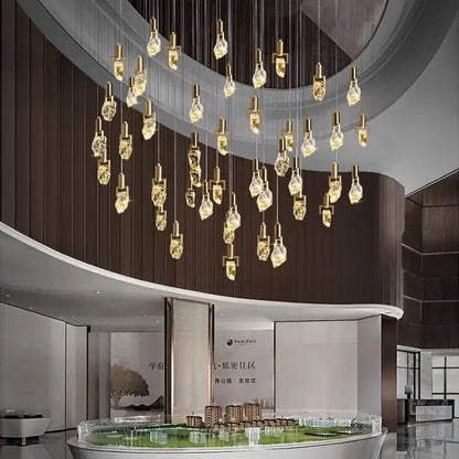 Elegant diamond crystal chandelier gold dining room pendant light