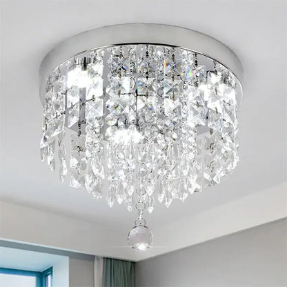 Elegant diamond crystal led ceiling chandelier for living room