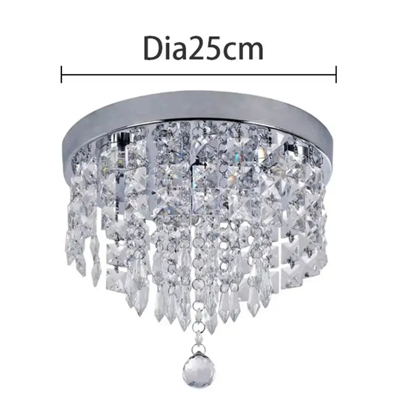 Elegant diamond crystal led ceiling chandelier for living room