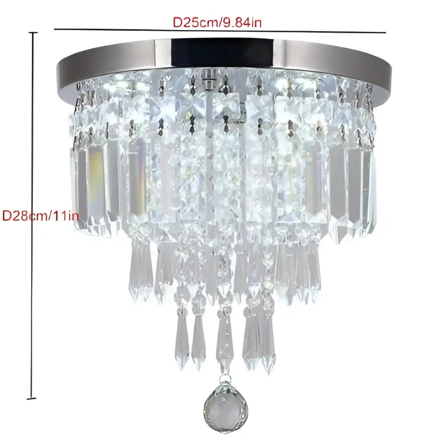 Elegant diamond crystal led ceiling chandelier for living room