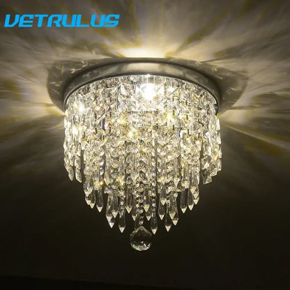 Elegant diamond crystal led ceiling chandelier for living room
