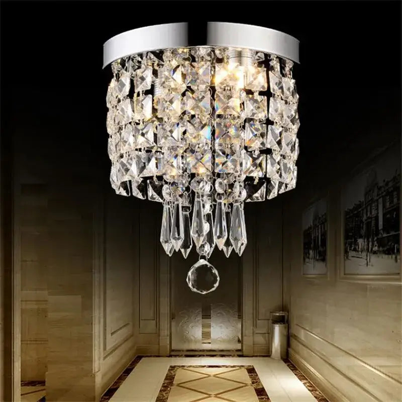 Elegant diamond crystal led ceiling chandelier for living room