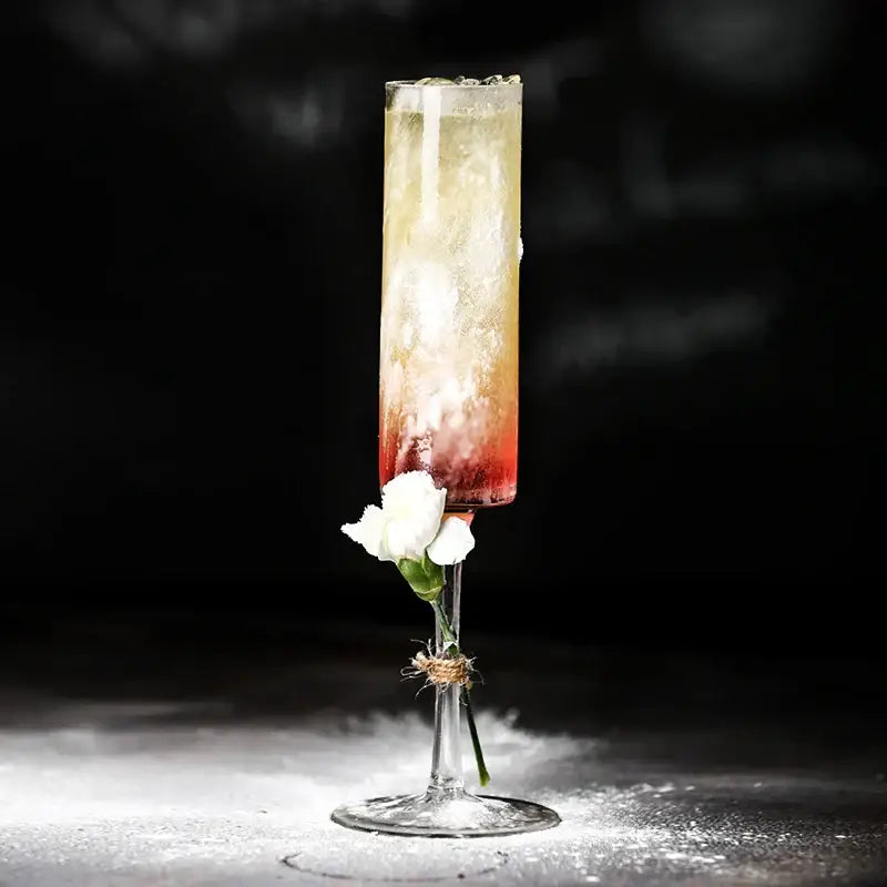 Elegant dried flower bubble champagne glasses dining room set of 2