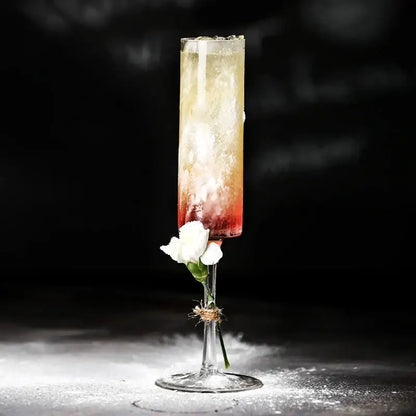 Elegant dried flower bubble champagne glasses dining room set of 2