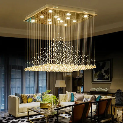 Elegant duplex villa hotel clear & amber crystal chandelier lobby light