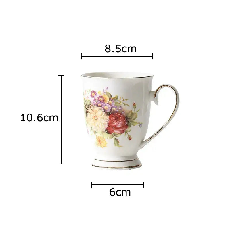 Elegant floral ceramic cup and saucer set dining room porcelain tea set