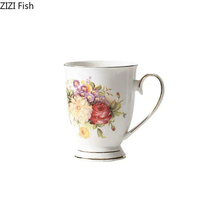 Elegant floral ceramic cup and saucer set dining room porcelain tea set