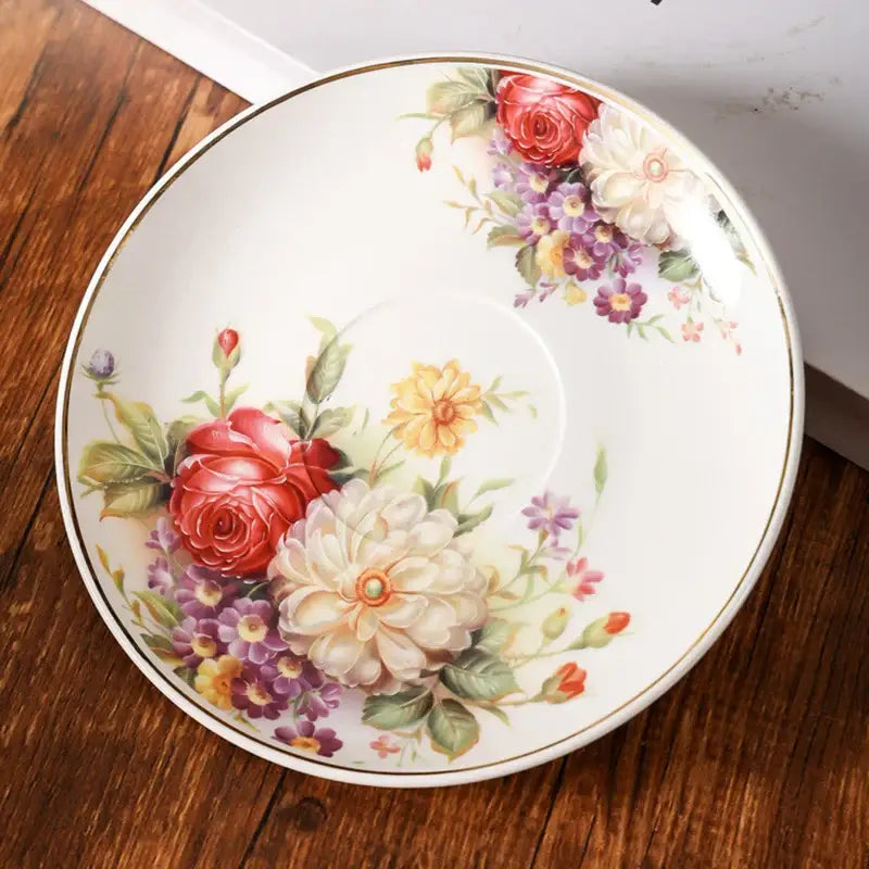 Elegant floral ceramic cup and saucer set dining room porcelain tea set
