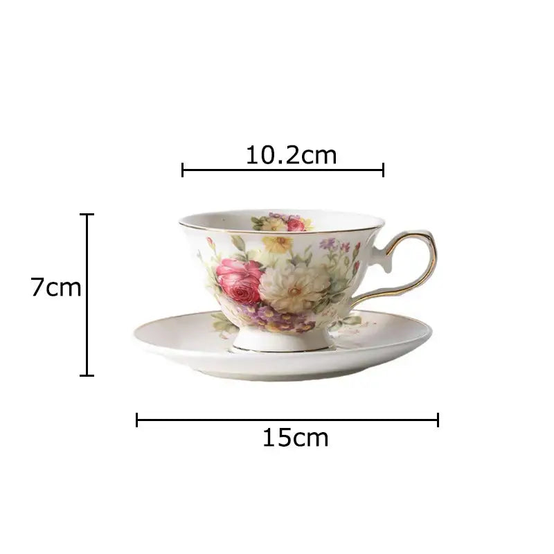 Elegant floral ceramic cup and saucer set dining room porcelain tea set