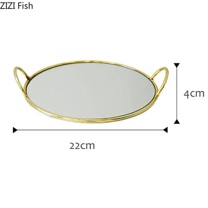 Elegant giraffe gold ceramic jar and brass handle storage tray dining room