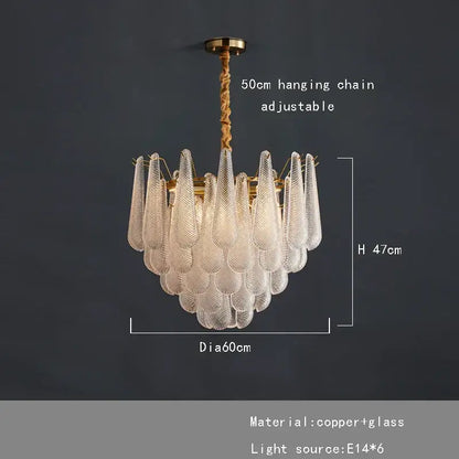 Elegant glass chandelier lighting gold tiered teardrop dining room