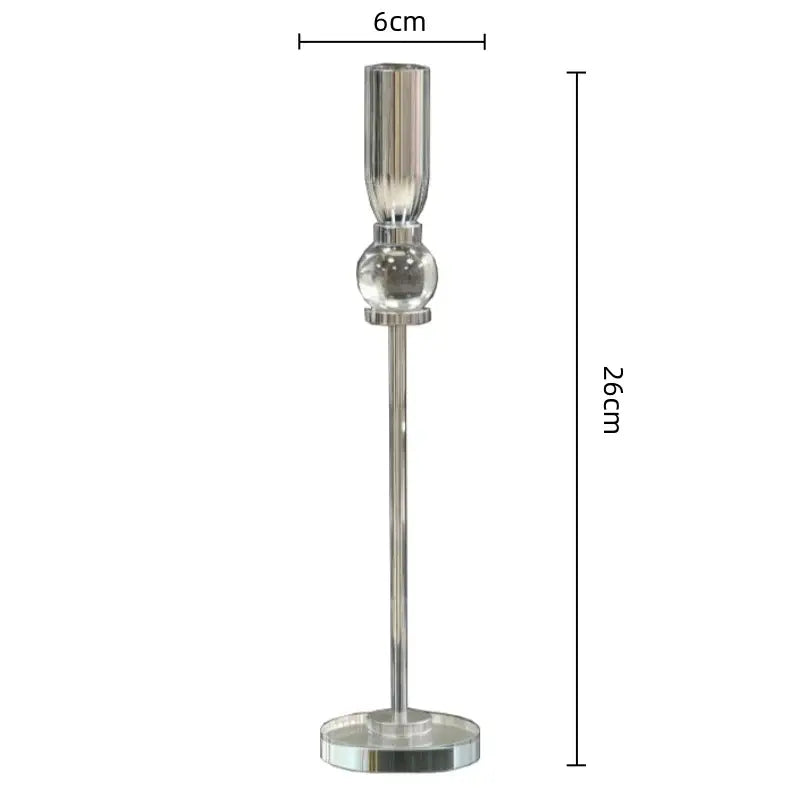 Elegant gold and crystal glass candlestick holder dining room set