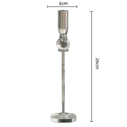 Elegant gold and crystal glass candlestick holder dining room set