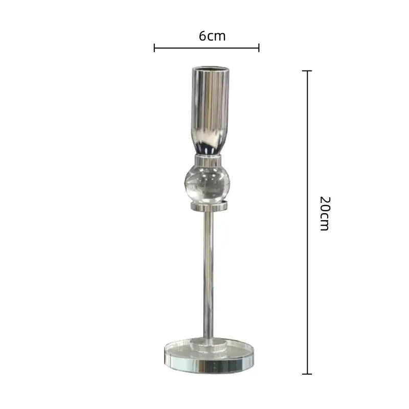 Elegant gold and crystal glass candlestick holder dining room set