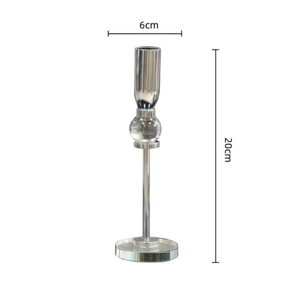Elegant gold and crystal glass candlestick holder dining room set