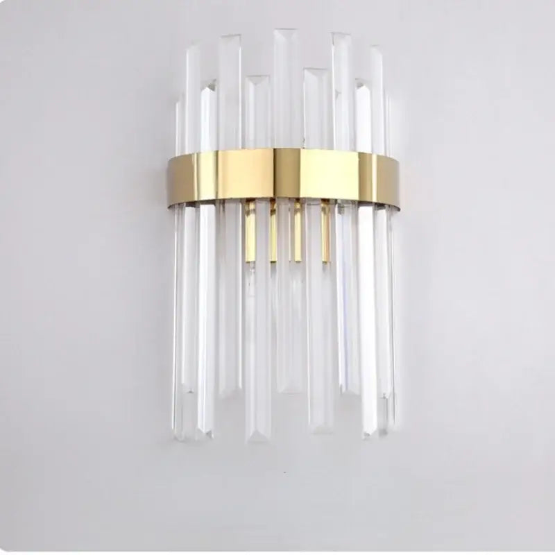 Elegant gold and crystal led wall lamps for living room decor