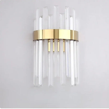 Elegant gold and crystal led wall lamps for living room decor