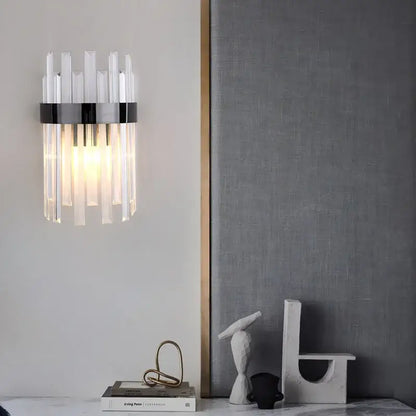 Elegant gold and crystal led wall lamps for living room decor