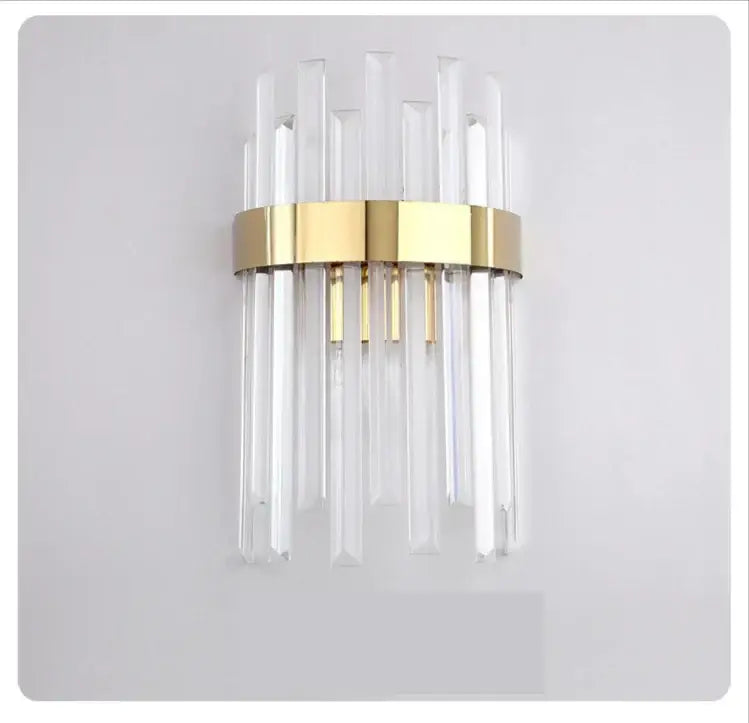 Elegant gold and crystal led wall lamps for living room decor