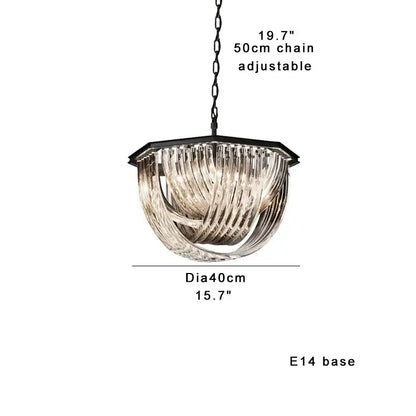 Elegant gold and glass crystal pendant lights kitchen island lamps