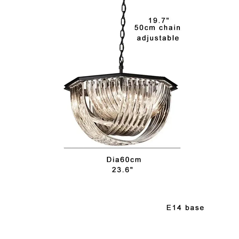 Elegant gold and glass crystal pendant lights kitchen island lamps