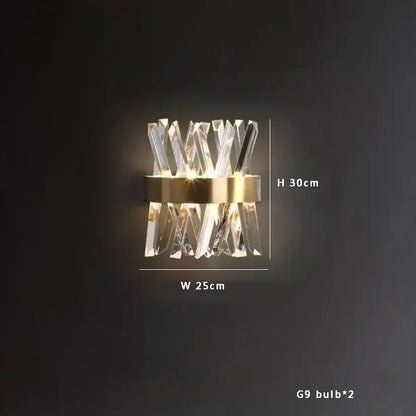 Elegant gold and glass crystal pendant lights kitchen island lamps