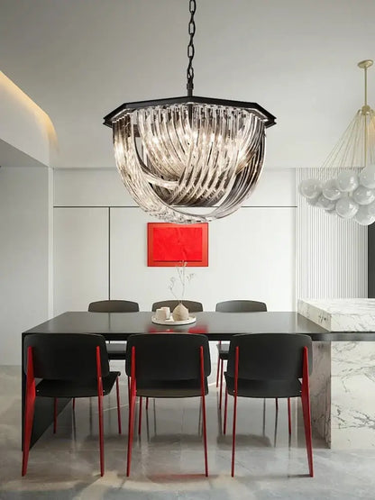 Elegant gold and glass crystal pendant lights kitchen island lamps