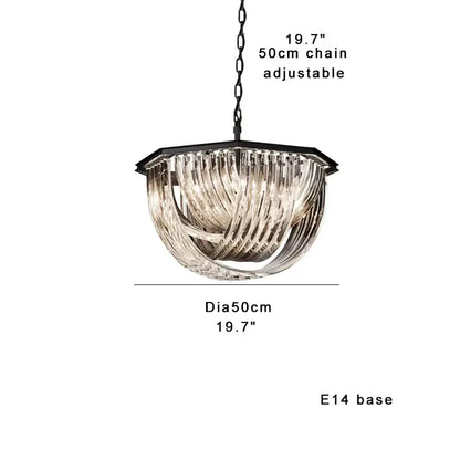 Elegant gold and glass crystal pendant lights kitchen island lamps