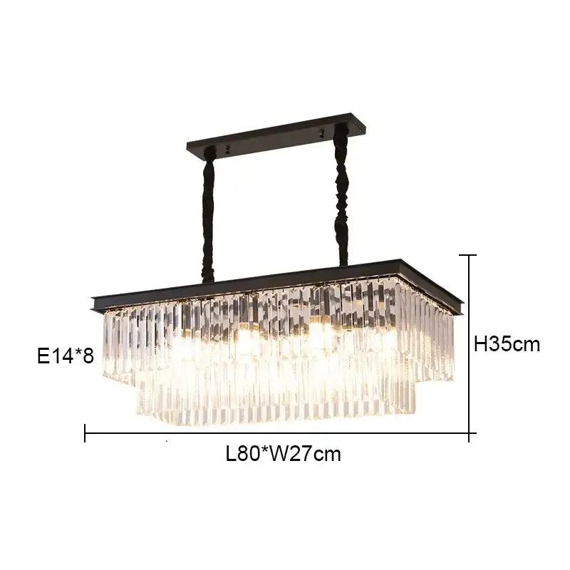 Elegant gold & black crystal round ceiling chandelier dining room